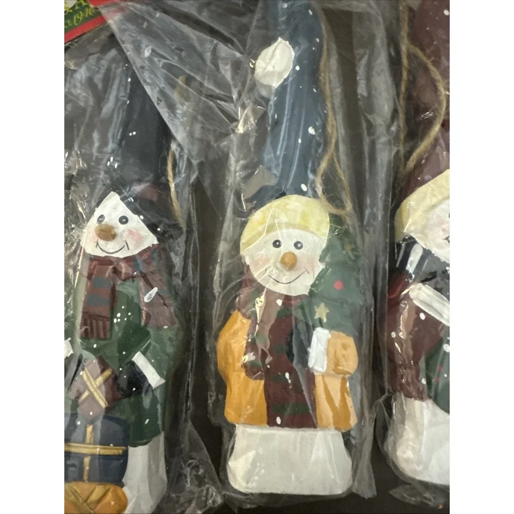 Vintage‎ Kurt Adler Snowman Christmas Tree Ornament Wooden Snowman 6.5